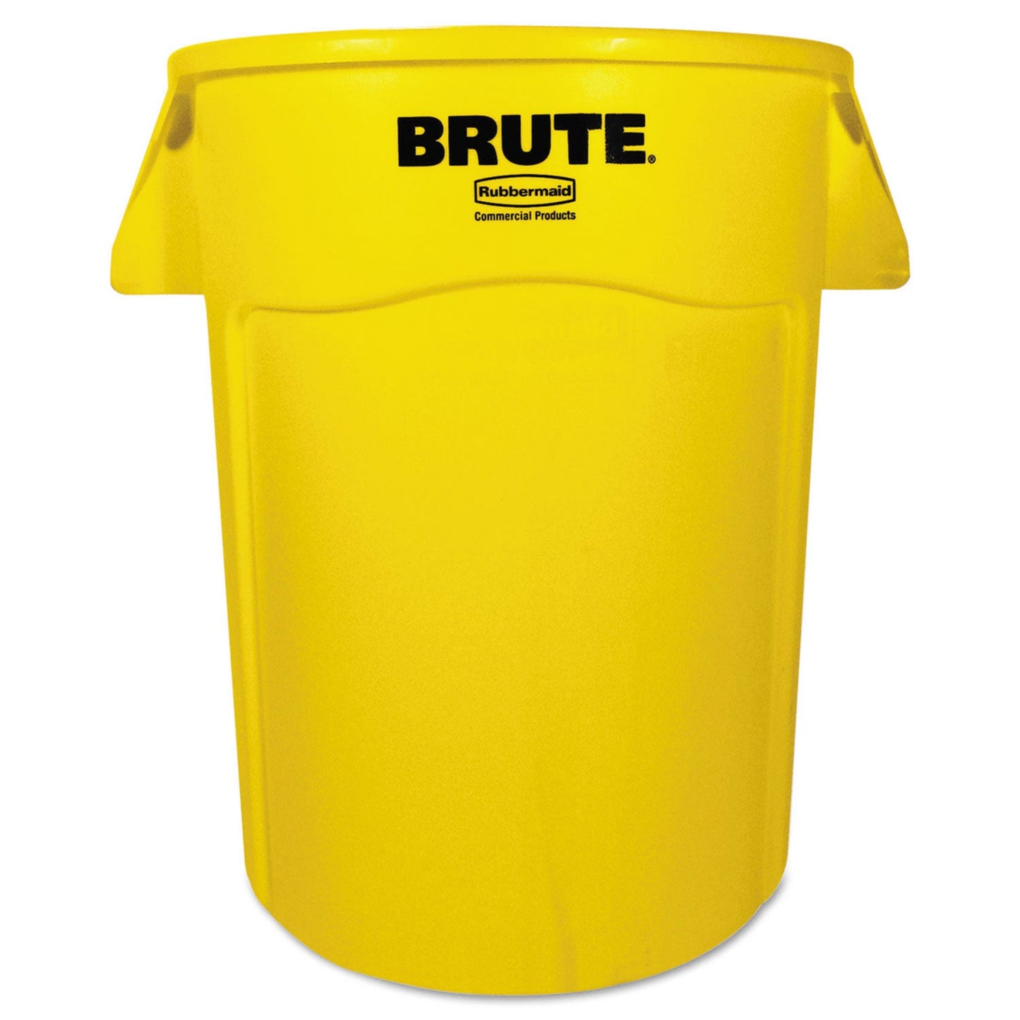 RCP264360YEL Vented Round Brute Container, 44 gal, Plastic, Yellow RUBBERMAID COMMERCIAL PROD.