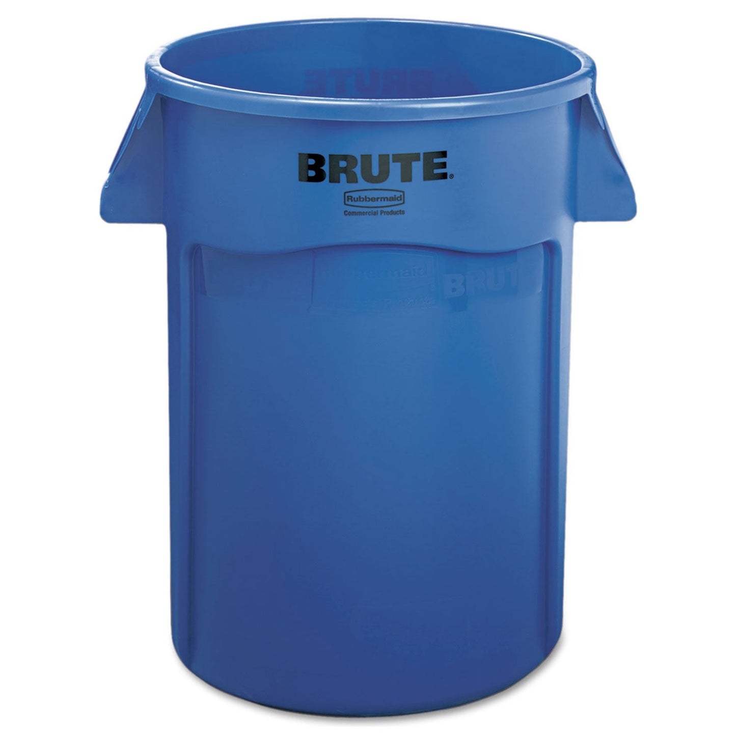 RCP264360BE Vented Round Brute Container, 44 gal, Plastic, Blue RUBBERMAID COMMERCIAL PROD.