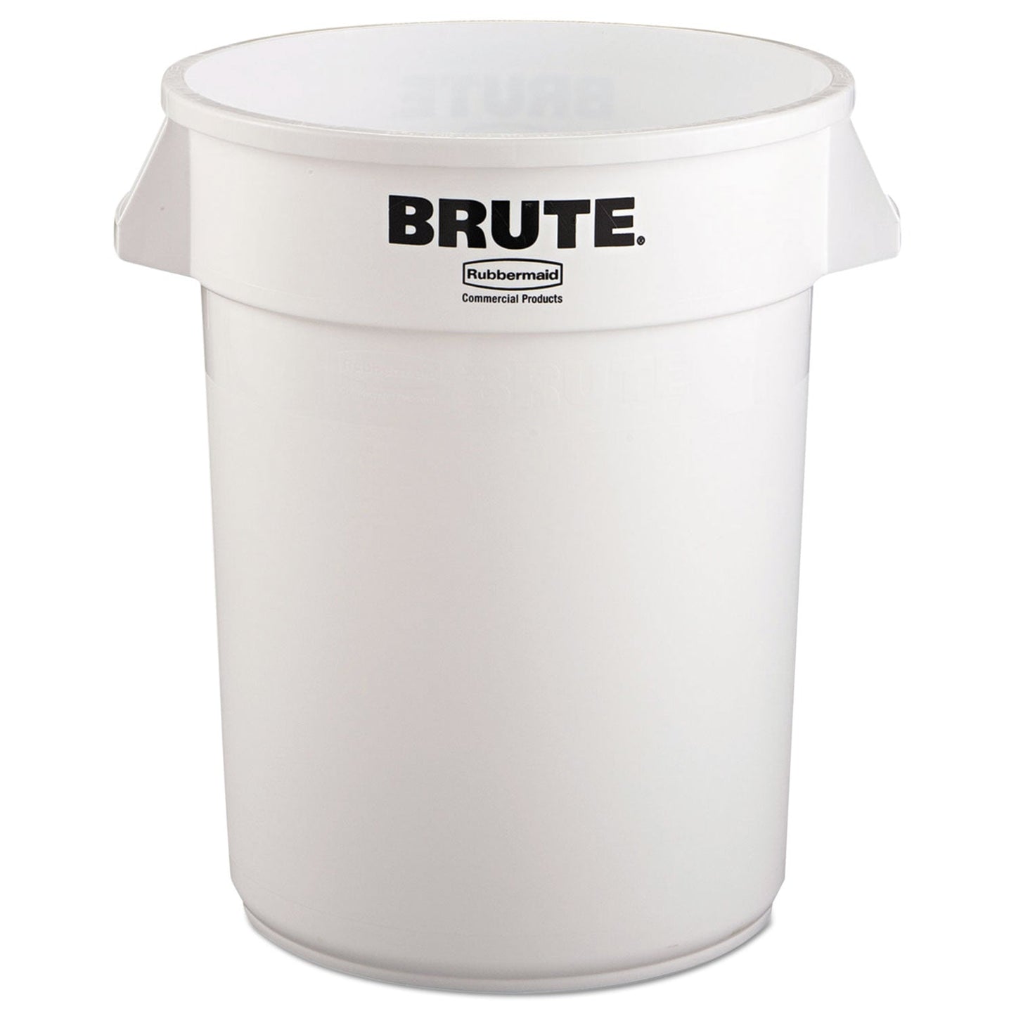 RCP2632WHI Vented Round Brute Container, 32 gal, Plastic, White RUBBERMAID COMMERCIAL PROD.
