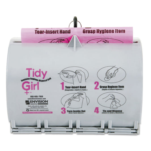 STOTGUDPV2 Plastic Feminine Hygiene Disposal Bag Dispenser, Gray