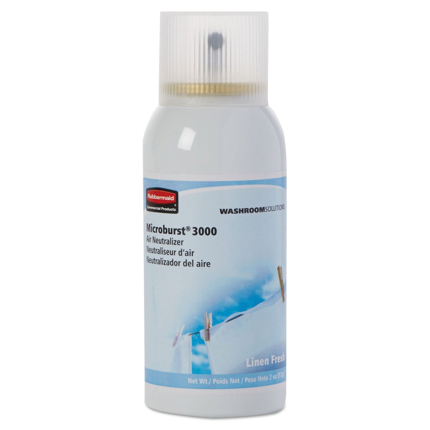 RCP4012551 Microburst 3000 Refill, Linen Fresh, 2 Oz Aerosol Spray, 12/carton RUBBERMAID COMMERCIAL PROD.