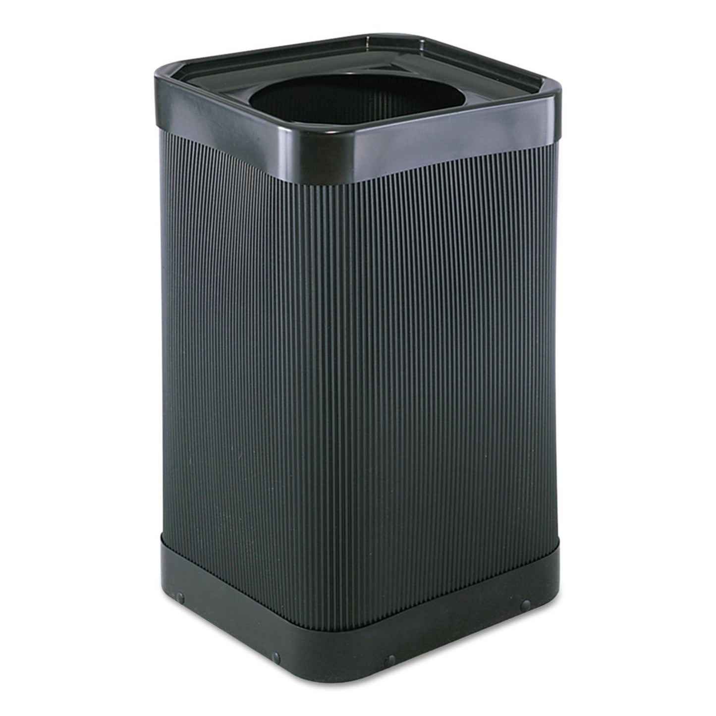SAF9790BL At-Your-Disposal Top-Open Receptacle, 38 gal, Polyethylene, Black Safco