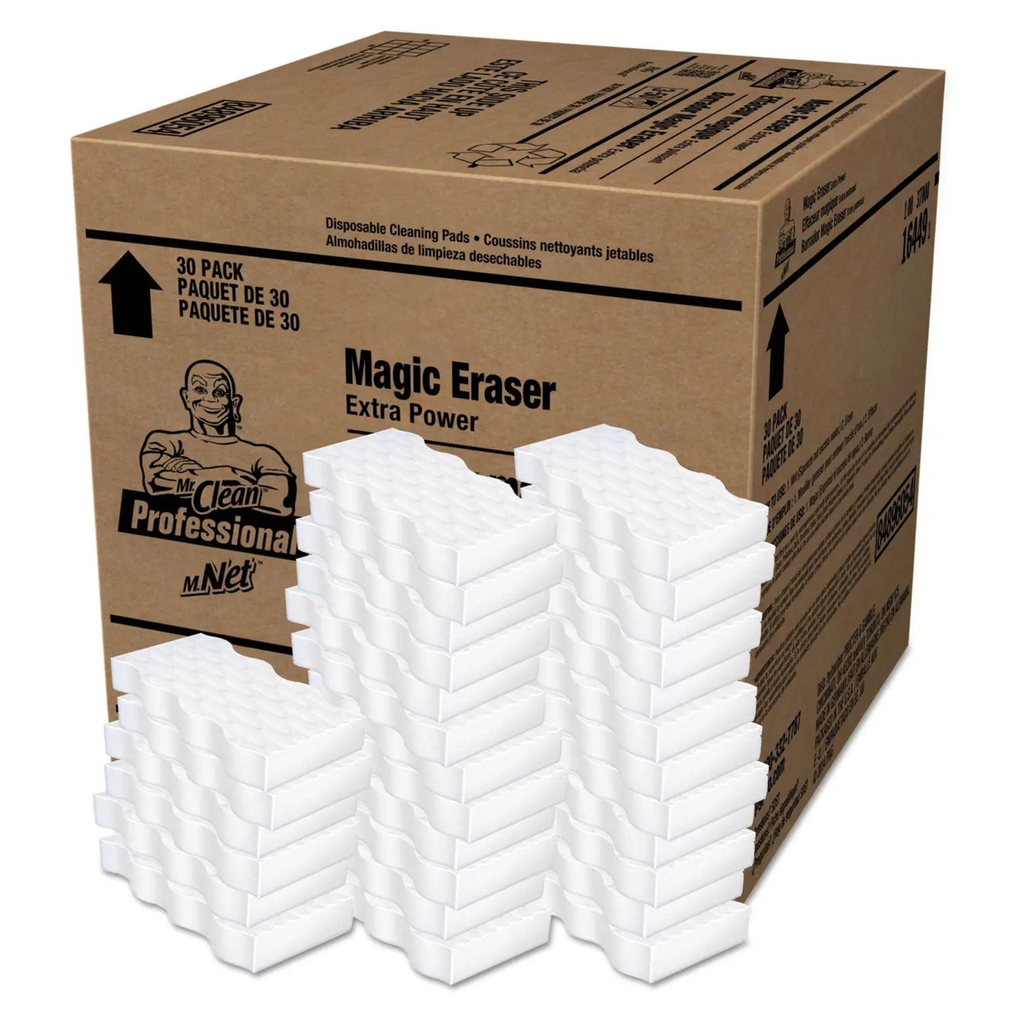PGC16449 Magic Eraser Extra Durable, 4.6 X 2.4, 0.7" Thick, White, 30/carton Mr. Clean
