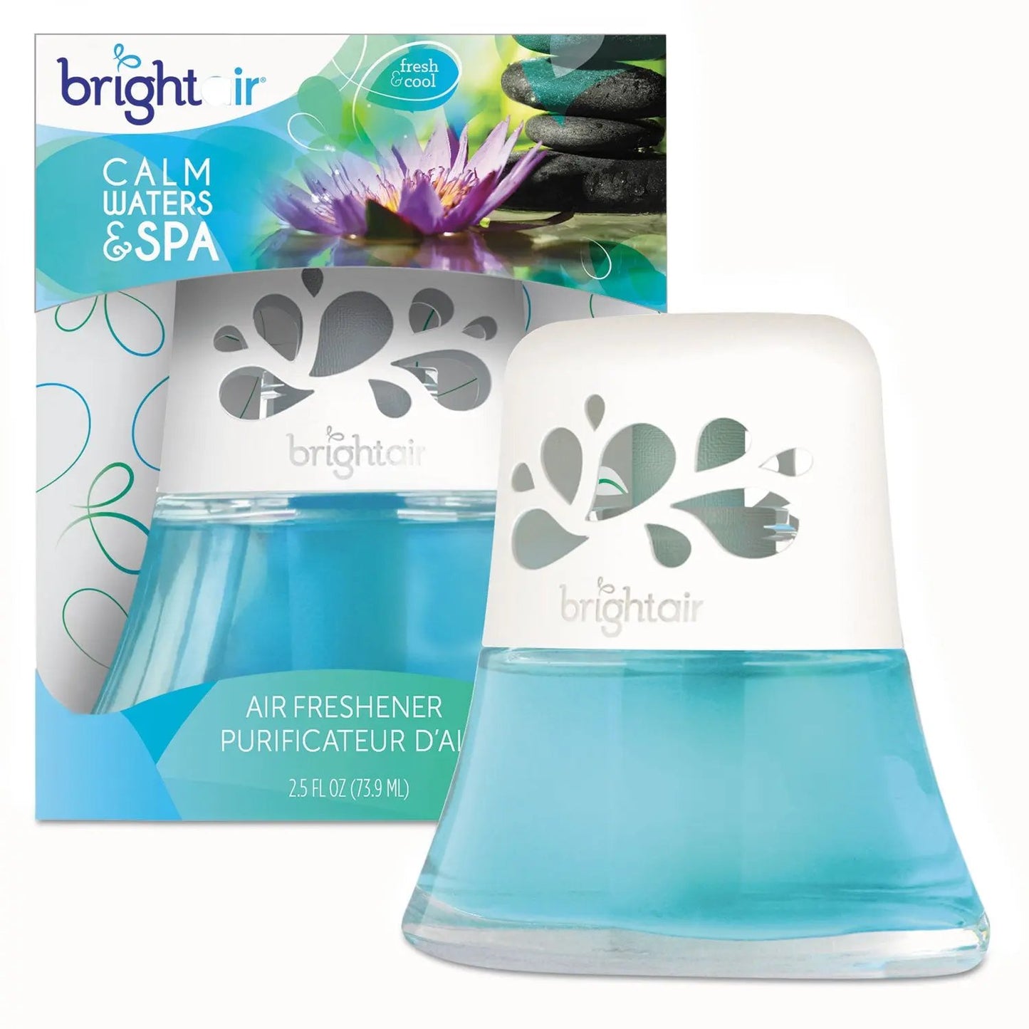 BRI900115CT Scented Oil Air Freshener, Calm Waters And Spa, Blue, 2.5 Oz, 6/carton BRIGHT Air