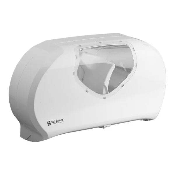 SJMR4070WHCL San Jamar Summit Double Roll Jumbo Toilet Tissue Dispenser - White
