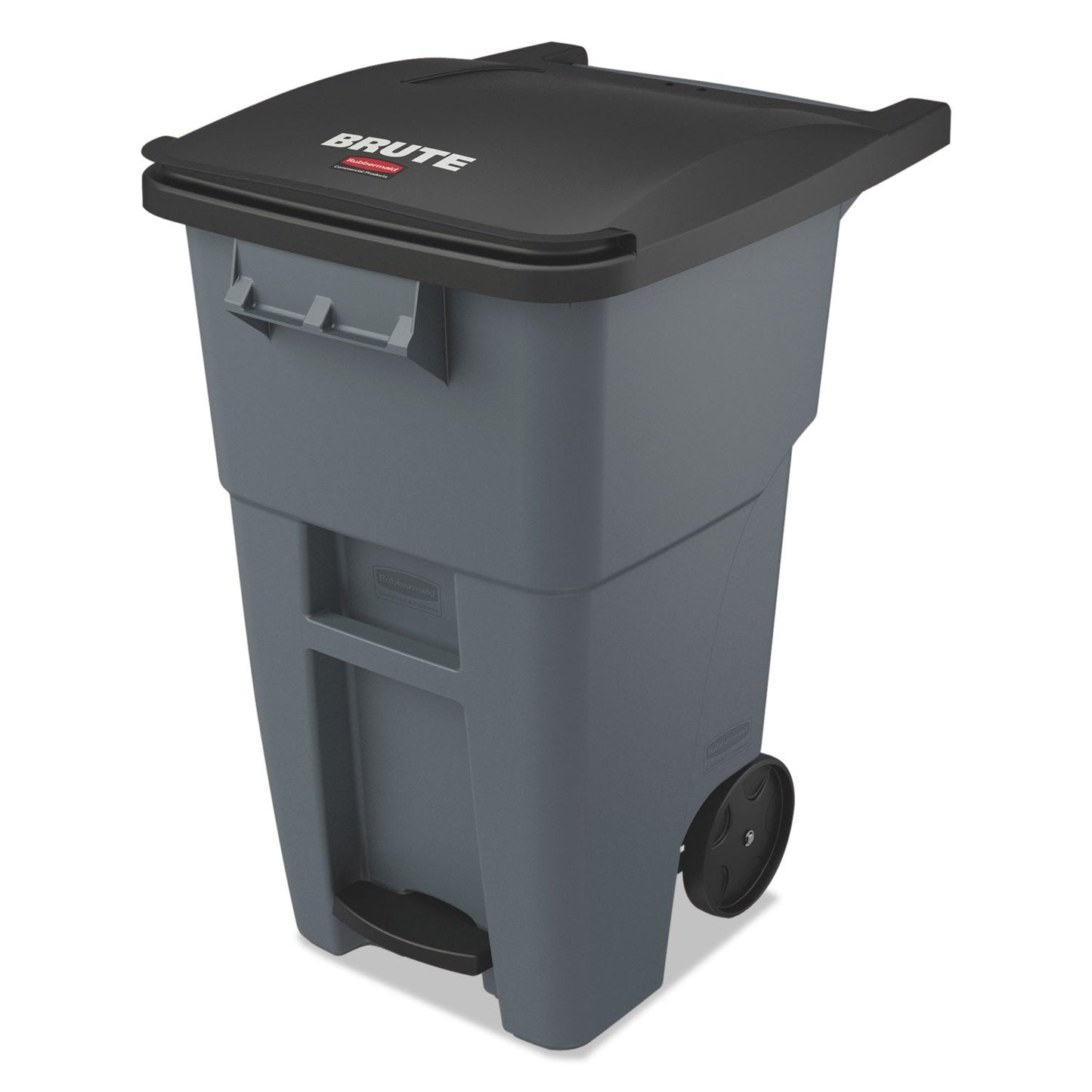 RCP1971956 Brute Step-On Rollouts, 50 gal, Metal/Plastic, Gray RUBBERMAID COMMERCIAL PROD.