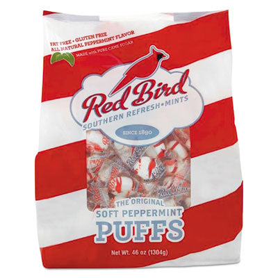 AVT6240RWP Peppermint Puffs, Peppermint, Tub, 46 Oz PIEDMONT CANDY