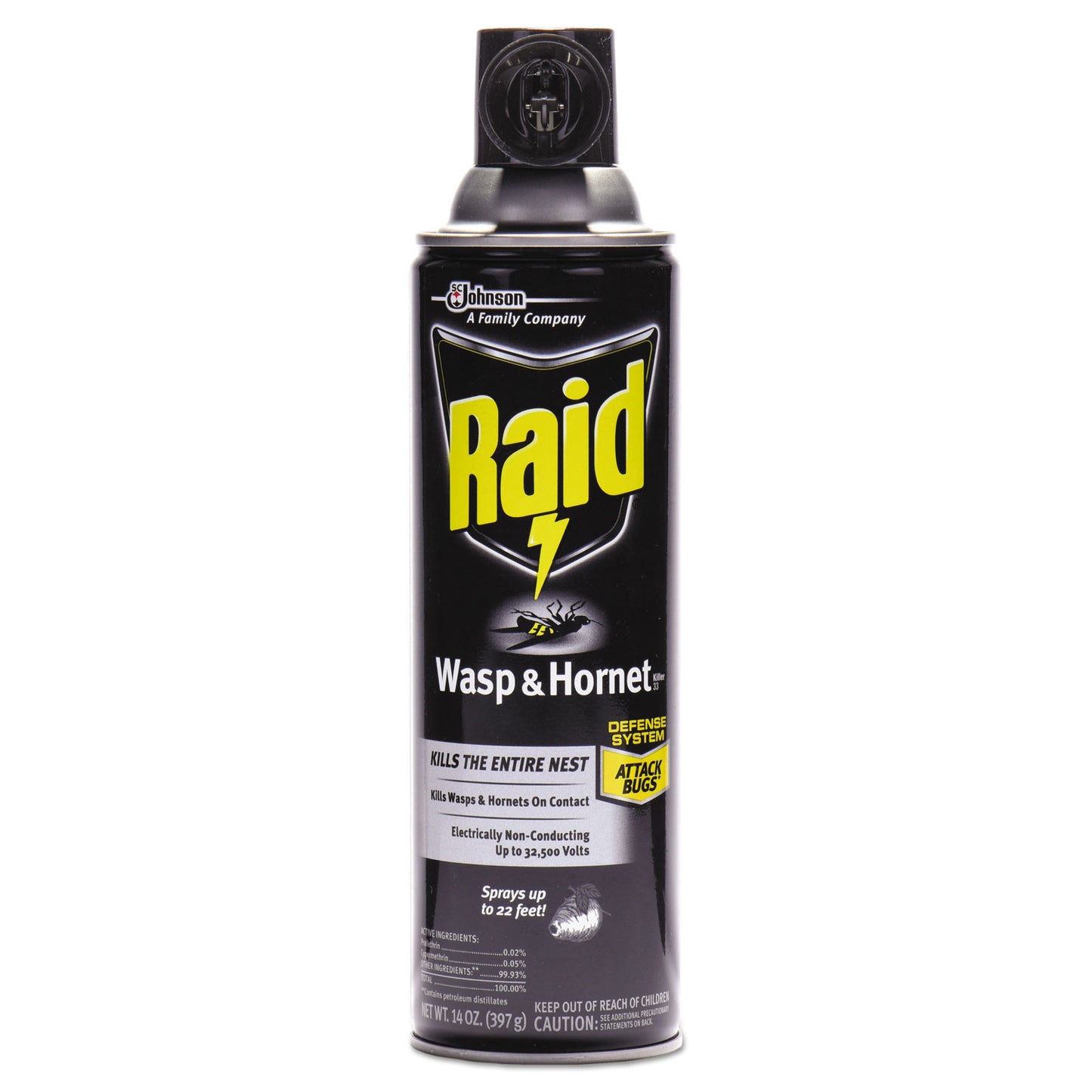 SJN377651EA Wasp and Hornet Killer, 14 oz Aerosol Spray Raid