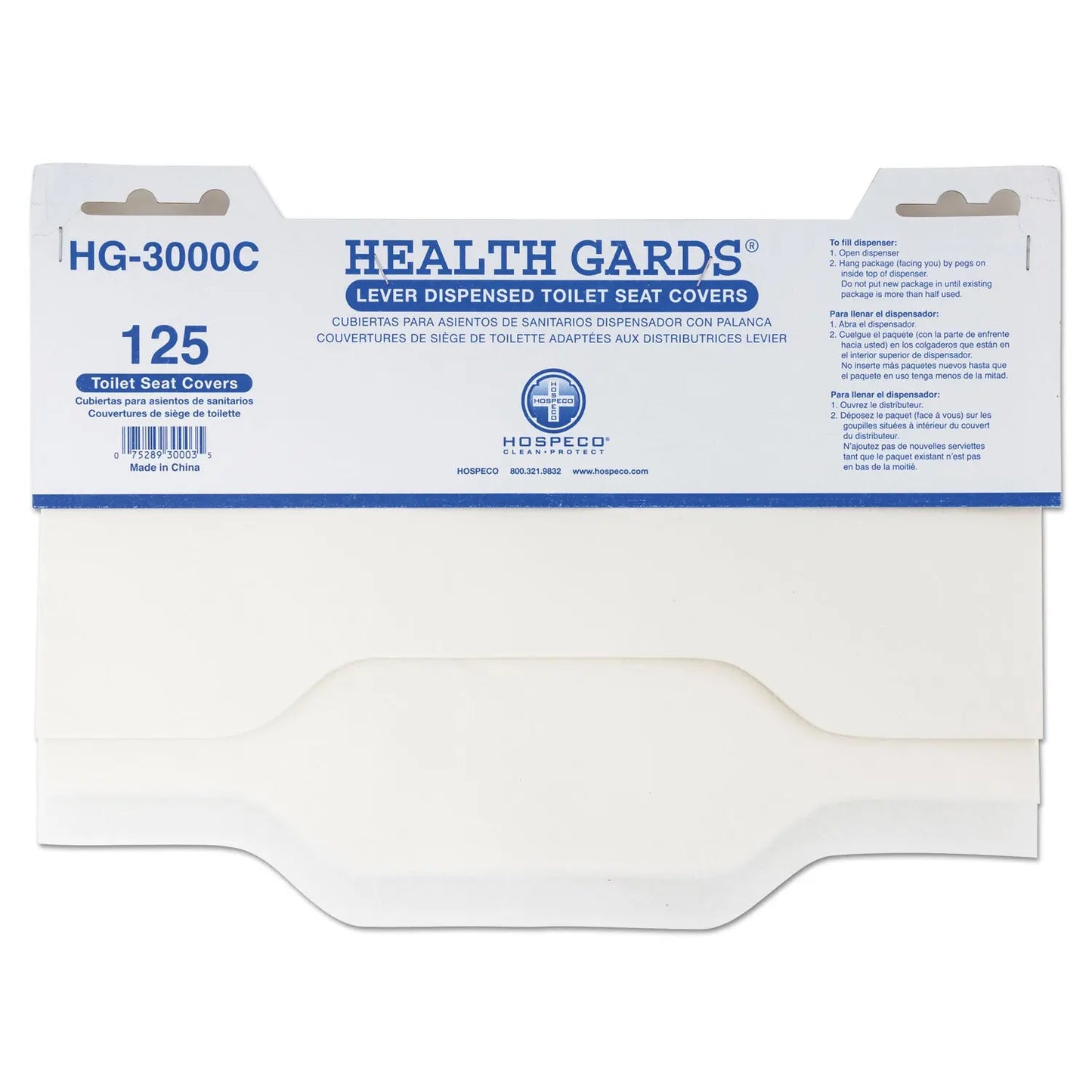 HOSHG3000C Health Gards Toilet Seat Covers, 15 X 17, White, 3,000/carton HOSPECO