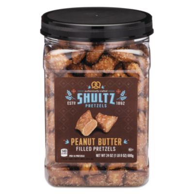 OFX3598 Pretzels, Peanut Butter, Tub, 24 Oz SHULTZ