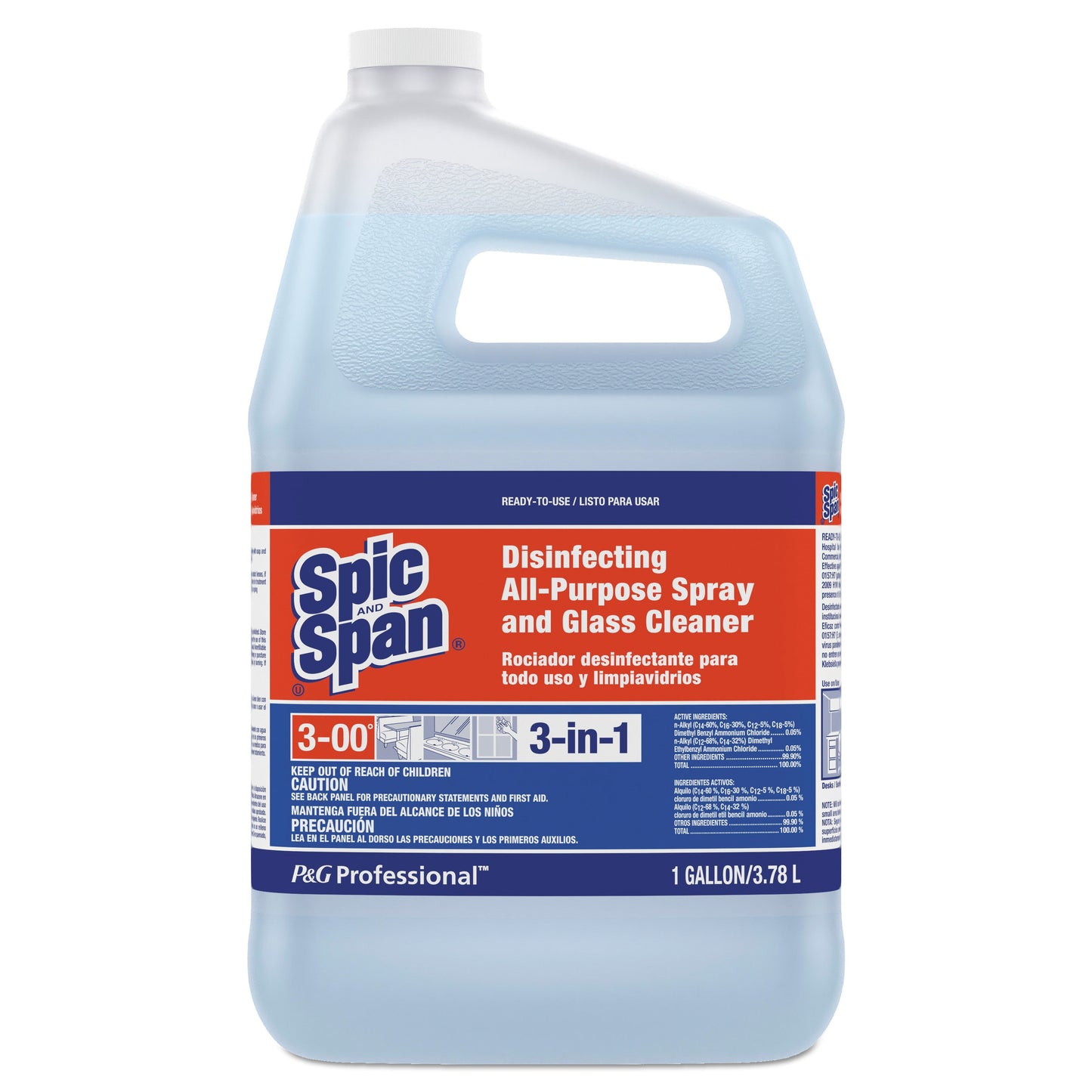 PGC58773EA Disinfecting All-Purpose Spray And Glass Cleaner, Fresh Scent, 1 Gal Bottle Spic and Span