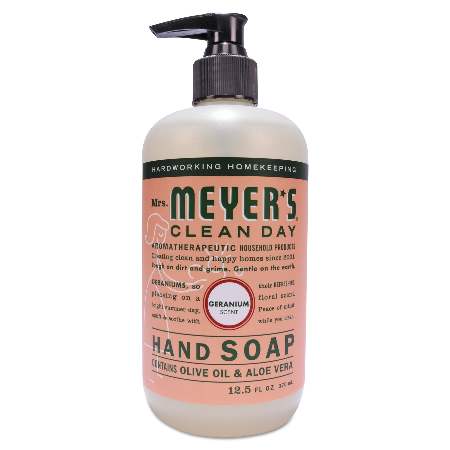 SJN651332 Clean Day Liquid Hand Soap, Geranium Scent, 12.5 oz, 6/Carton Mrs. Meyer's