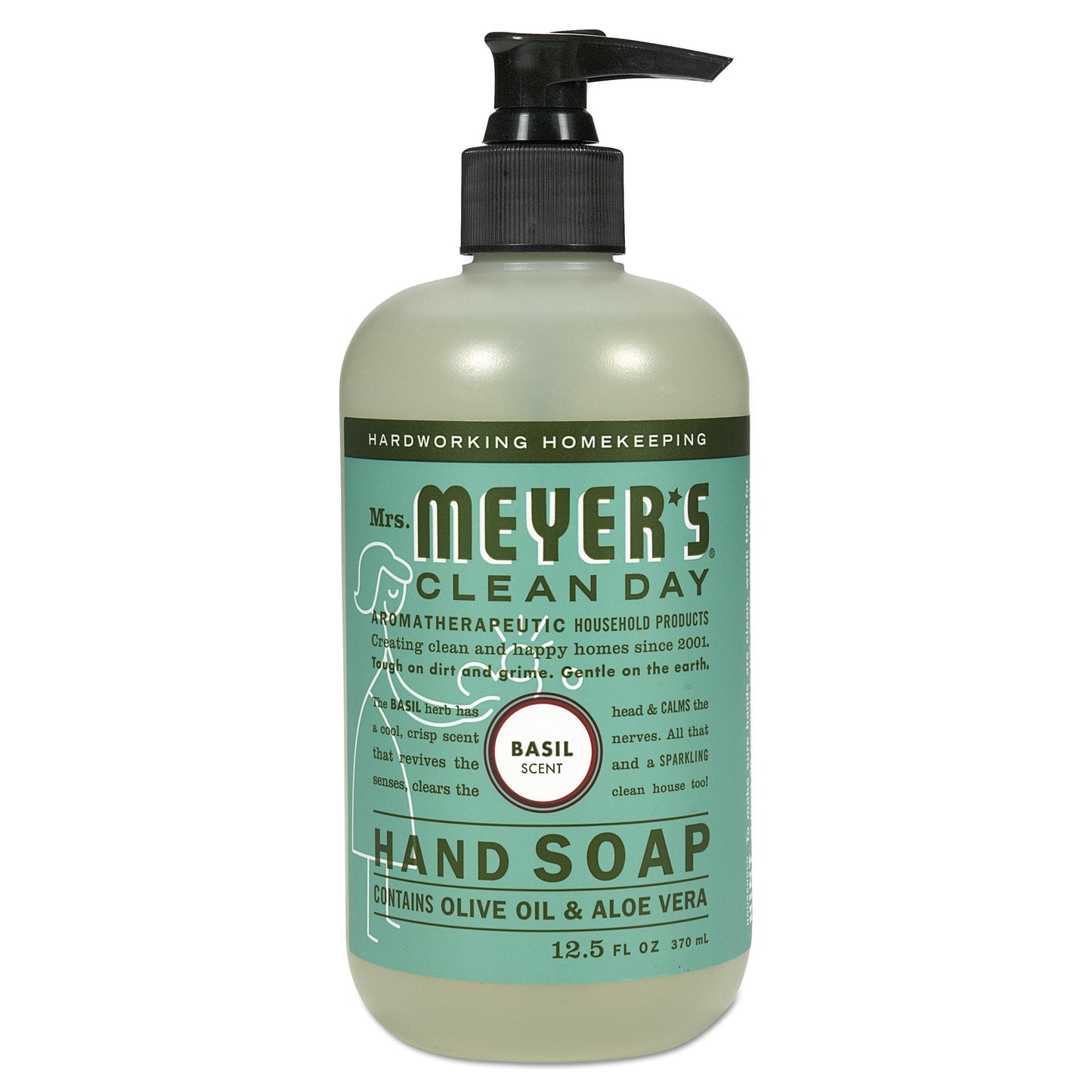 SJN651344 Clean Day Liquid Hand Soap, Basil Scent, 12.5 oz, 6/Carton Mrs. Meyer's