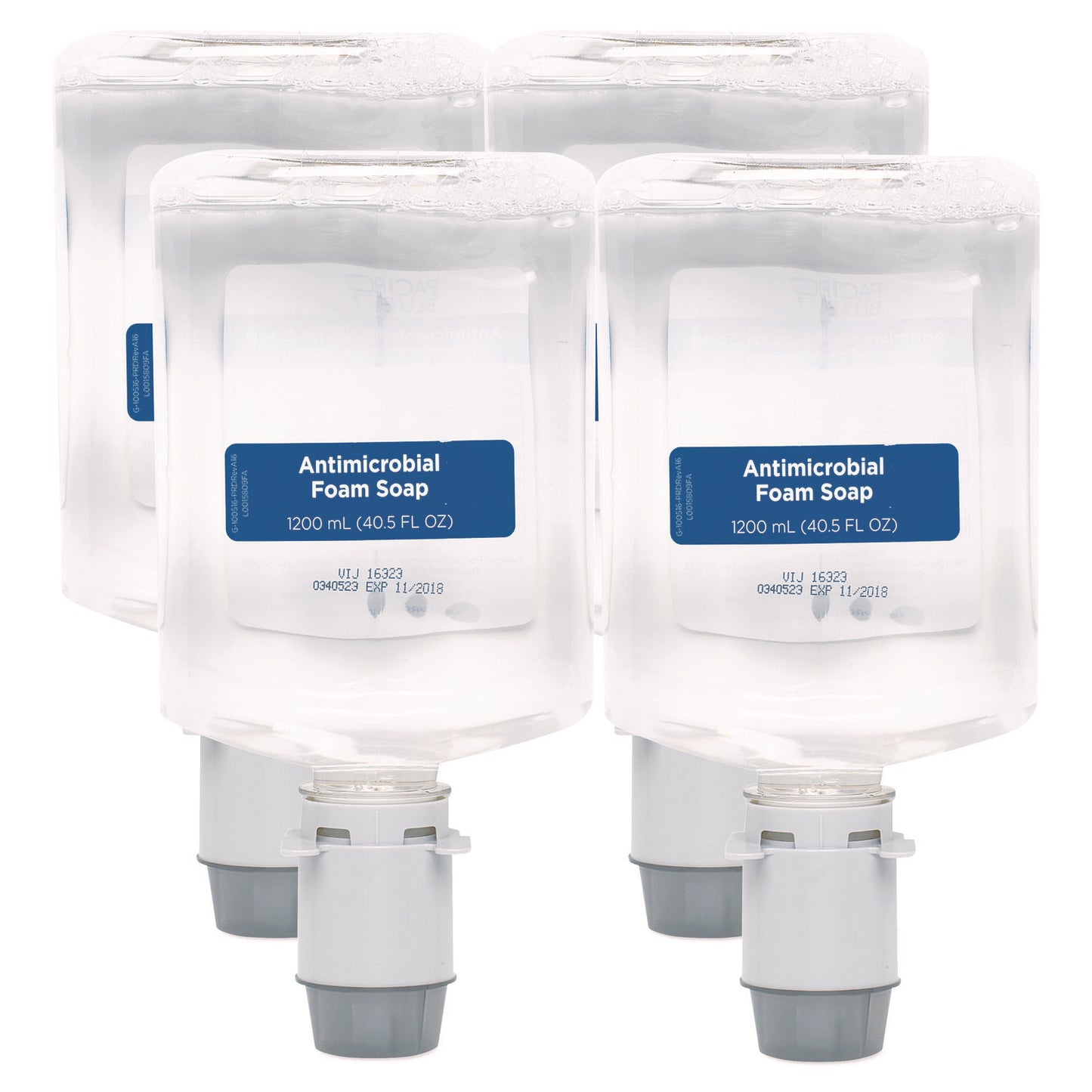 GPC43818 Pacific Blue Ultra Foam Soap Manual Dispenser Refill, Antimicrobial, Unscented, 1,200 mL, 4/Carton