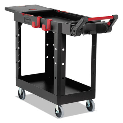RCP1997206 Heavy Duty Adaptable Utility Cart, Plastic, 2 Shelves, 500 lb Capacity, 17.8" x 46.2" x 36", Black RUBBERMAID COMMERCIAL PROD.
