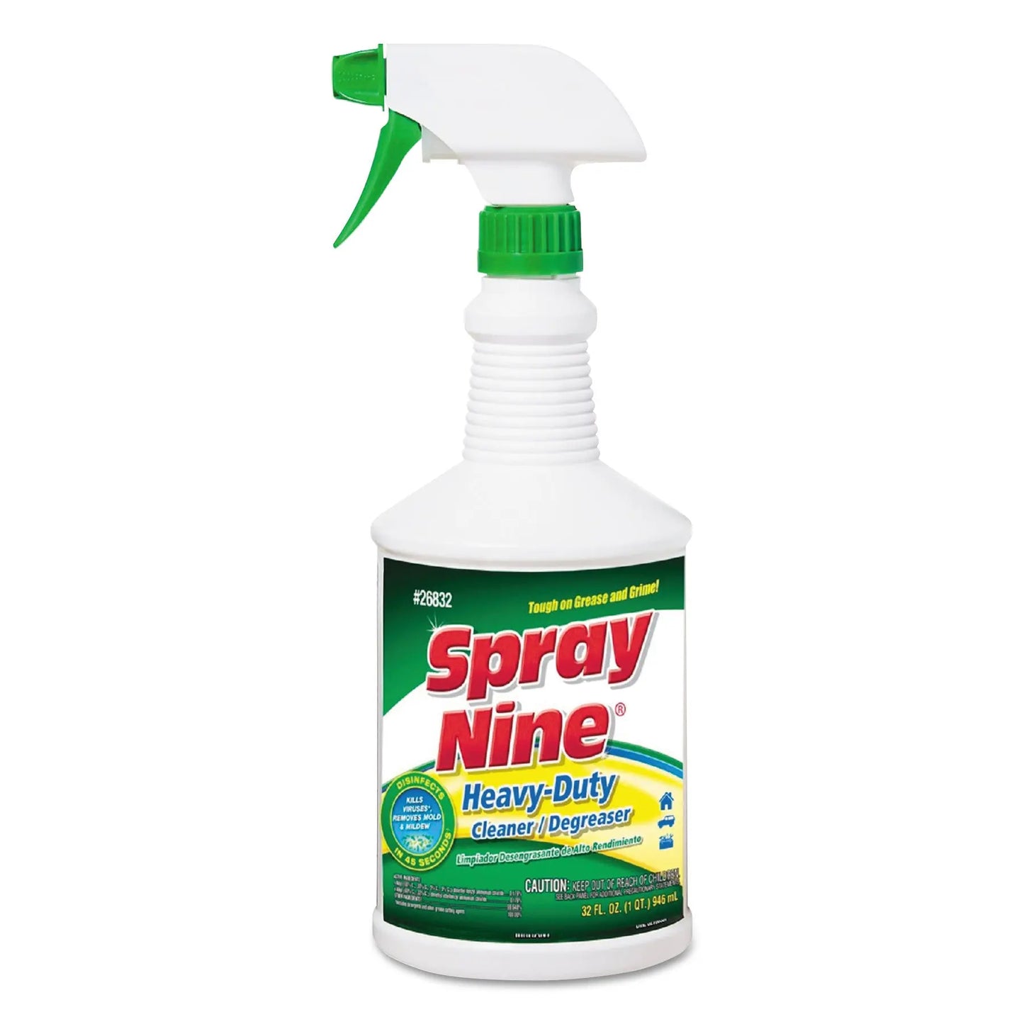 ITW26832 Heavy Duty Cleaner/degreaser/disinfectant, Citrus Scent, 32 Oz Trigger Spray Bottle Spray Nine
