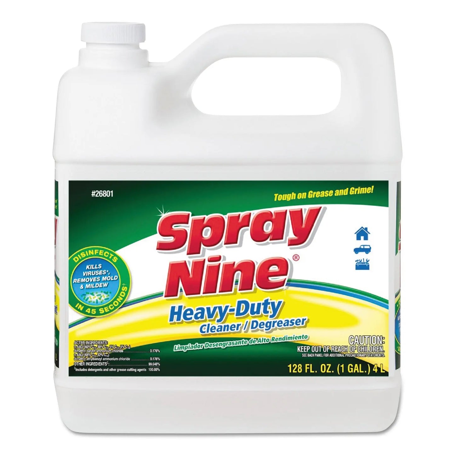 ITW268014 Heavy Duty Cleaner/degreaser/disinfectant, Citrus Scent, 1 Gal Bottle Spray Nine