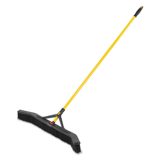 RCP2018728 Maximizer Push-To-Center Broom, Poly Bristles, 36 X 58.13, Steel Handle, Yellow/black