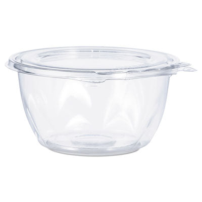 DCCCTR16BF Tamper-Resistant, Tamper-Evident Bowls with Flat Lid, 16 oz, 5.5" Diameter x 2.7" h, Clear, Plastic, 240/Carton