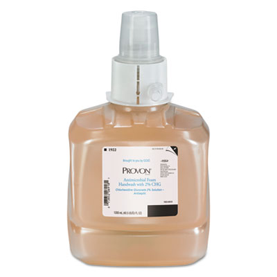 GOJ192202 Antimicrobial Foam Handwash Refill, Fragrance-Free, 1,200 mL, 2/Carton GO-JO INDUSTRIES