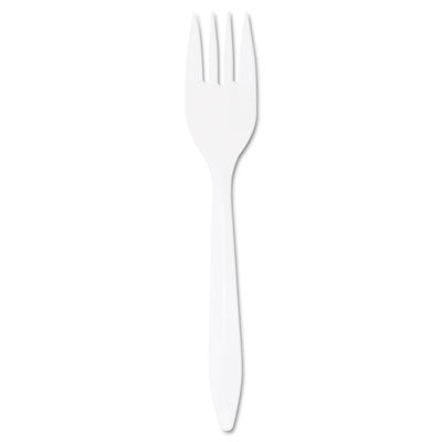 DCCF6BW Style Setter Mediumweight Plastic Forks, White, 1,000/Carton