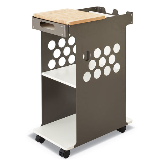 SAF5209WH Mini Rolling Storage Cart, Metal, 3 Shelves, 1 Drawer, 200 lb Capacity, 29.75" x 15.75" x 16.5", White