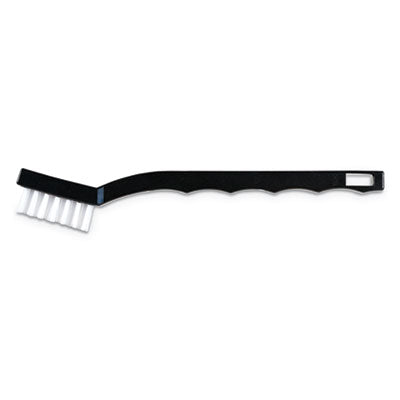CFS4067400DZ Flo-Pac Utility Toothbrush Style Maintenance Brush, White Nylon Bristles, 7.25" Brush, 7" Black Polypropylene Handle CFS BRANDS
