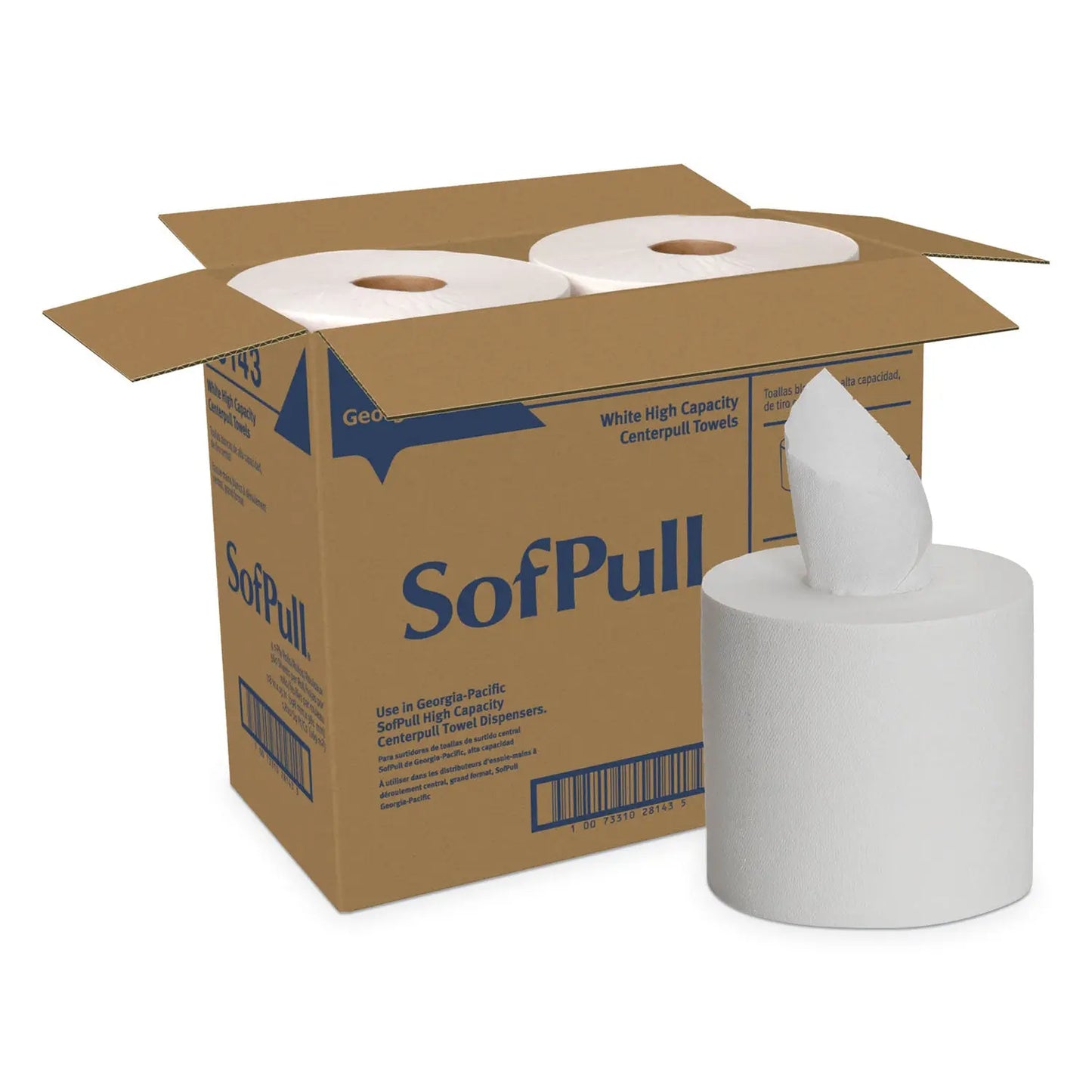 GPC28143 SofPull Perforated Paper Towel, 1-Ply, 7.8 x 15, White, 560/Roll, 4 Rolls/Carton Georgia Pacific Professional
