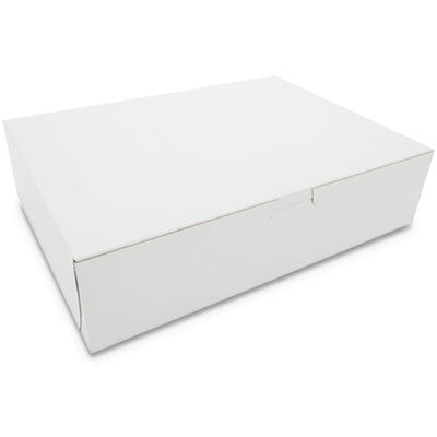 SCH0983 White One-Piece Non-Window Bakery Boxes, 12 x 9 x 3, White, Paper, 200/Carton
