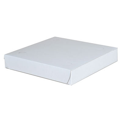 SCH1405 Clay-Coated Paperboard Pizza Boxes, 9 x 9 x 1.5, White, Paper, 100/Carton