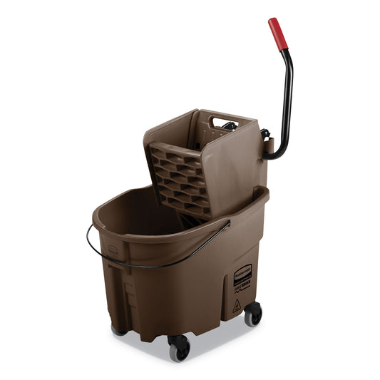 RCPFG758088BRN Wavebrake 2.0 Bucket/wringer Combos, Side-Press, 35 Qt, Plastic, Brown