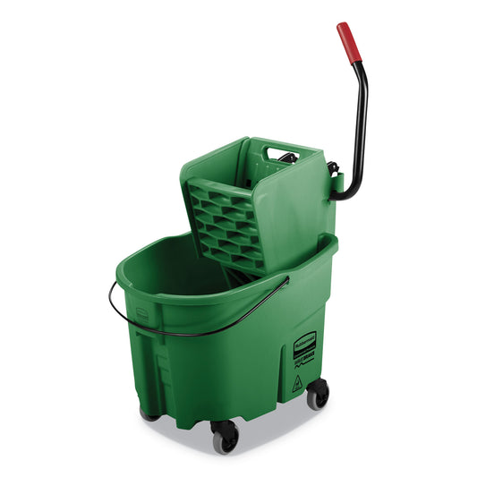 RCPFG758888GRN Wavebrake 2.0 Bucket/wringer Combos, Side-Press, 35 Qt, Plastic, Green