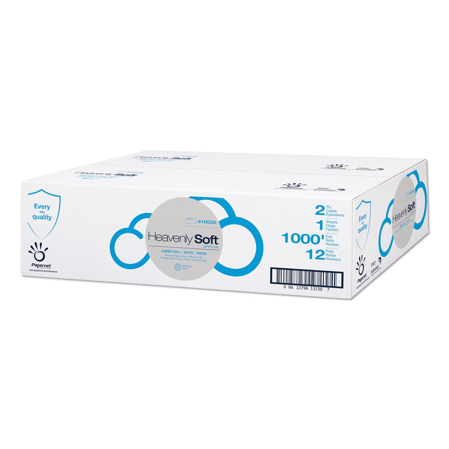 SOD410035 Heavenly Soft Toilet Tissue, Septic Safe, 2-Ply, 3.5" x 1,000 ft, White, 12 Rolls/Carton