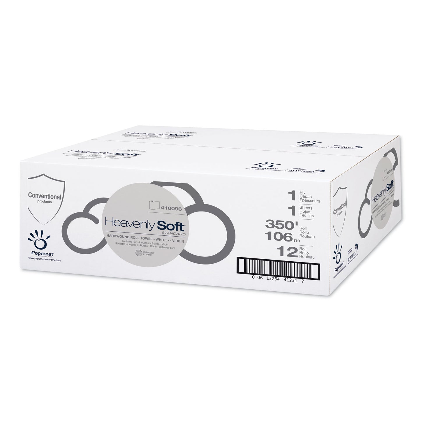 SOD410096 Heavenly Soft Standard Hardwound Roll Paper Towel, 1-Ply, 7.8" x 350 ft, White, 12 Rolls/Carton