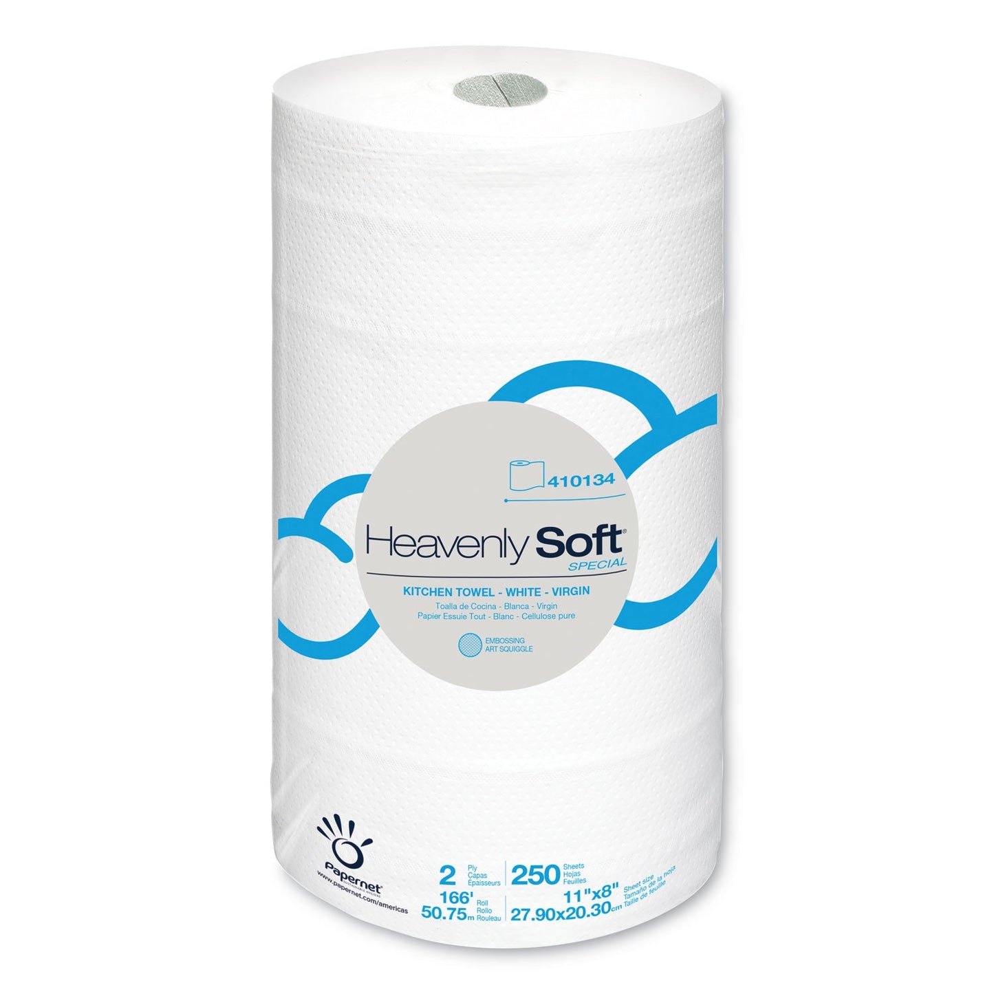 SOD410134 Heavenly Soft Special Kitchen Paper Towels, 2-Ply, 11" x 167 ft, White, 12 Rolls/Carton Papernet