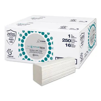 SOD410338 DissolveTech Paper Towel, 1-Ply, 9.49 x 8.11, White, 250/Pack, 16 Packs/Carton SOFIDEL AMERICA