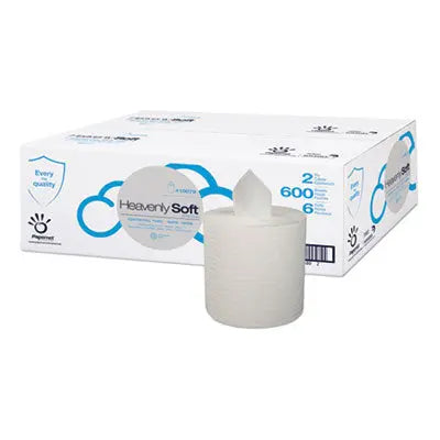 SOD410079 Heavenly Soft Special Center Pull Towel, 2-Ply, 7.6 x 9, White, 600 Sheets/Roll, 6 Rolls/Carton SOFIDEL AMERICA