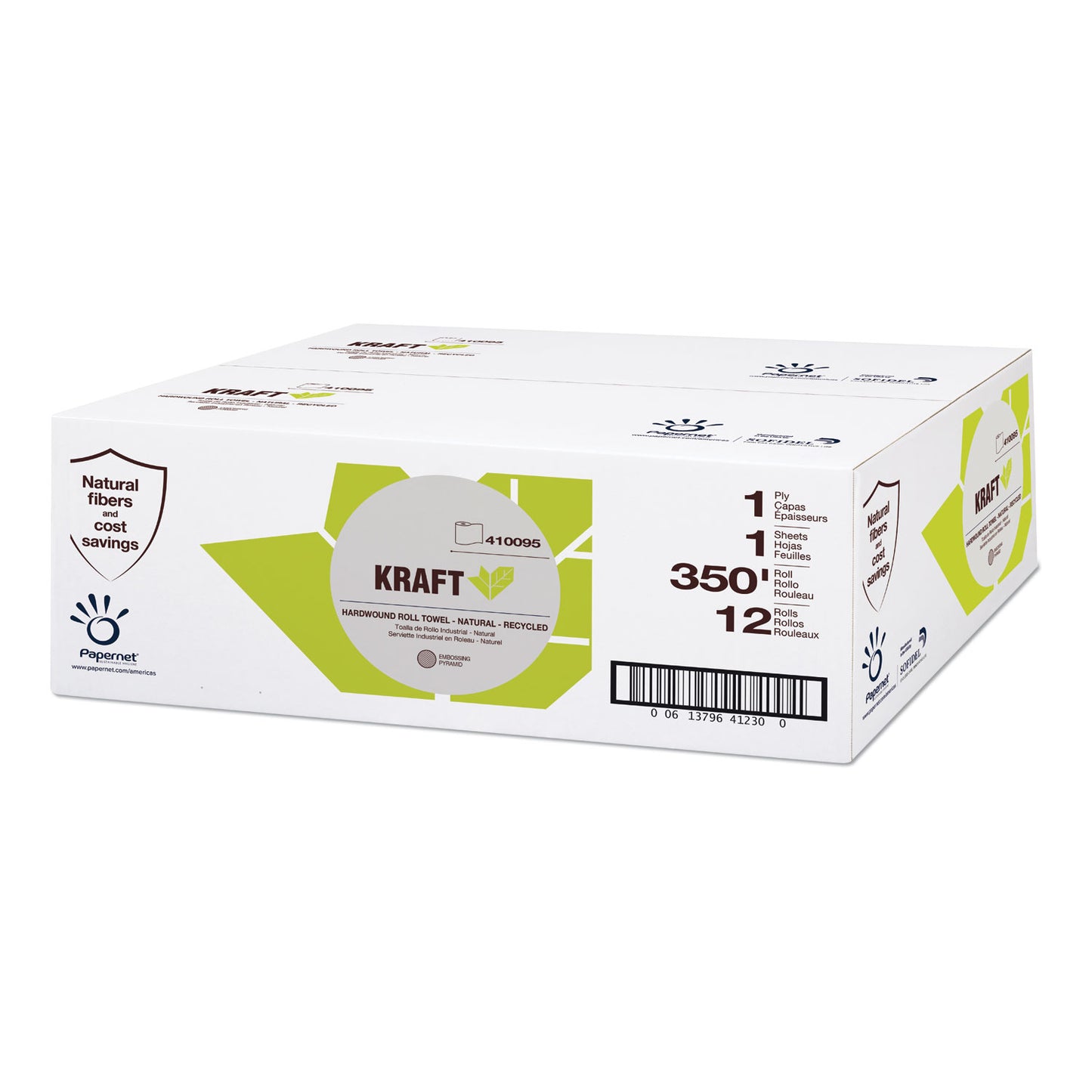 SOD410095 Kraft Tech Hardwound Paper Towel, Kraft, 1-Ply, 5.5 x 5.5, Brown, 350 ft/Roll, 12 Rolls/Carton