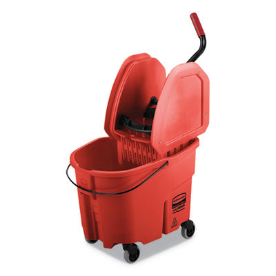 RCPFG757888RED WaveBrake 2.0 Bucket/Wringer Combos, Down-Press, 35 qt, Plastic, Red
