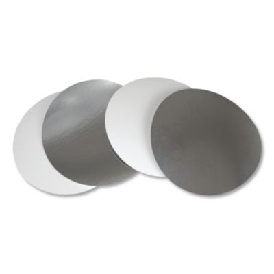 DPKL280500 Flat Board Lids, For 8" Round Containers, Silver, Paper, 500/Carton