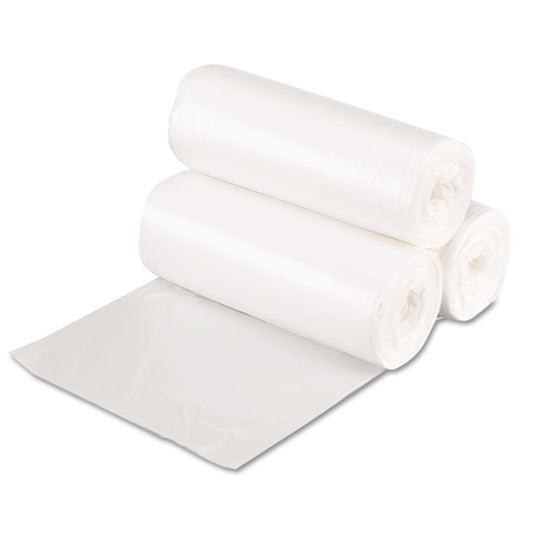 BWK243108 High-Density Can Liners, 16 gal, 7 mic, 24" x 31", Natural, Perforated Roll, 50 Bags/Roll, 20 Rolls/Carton
