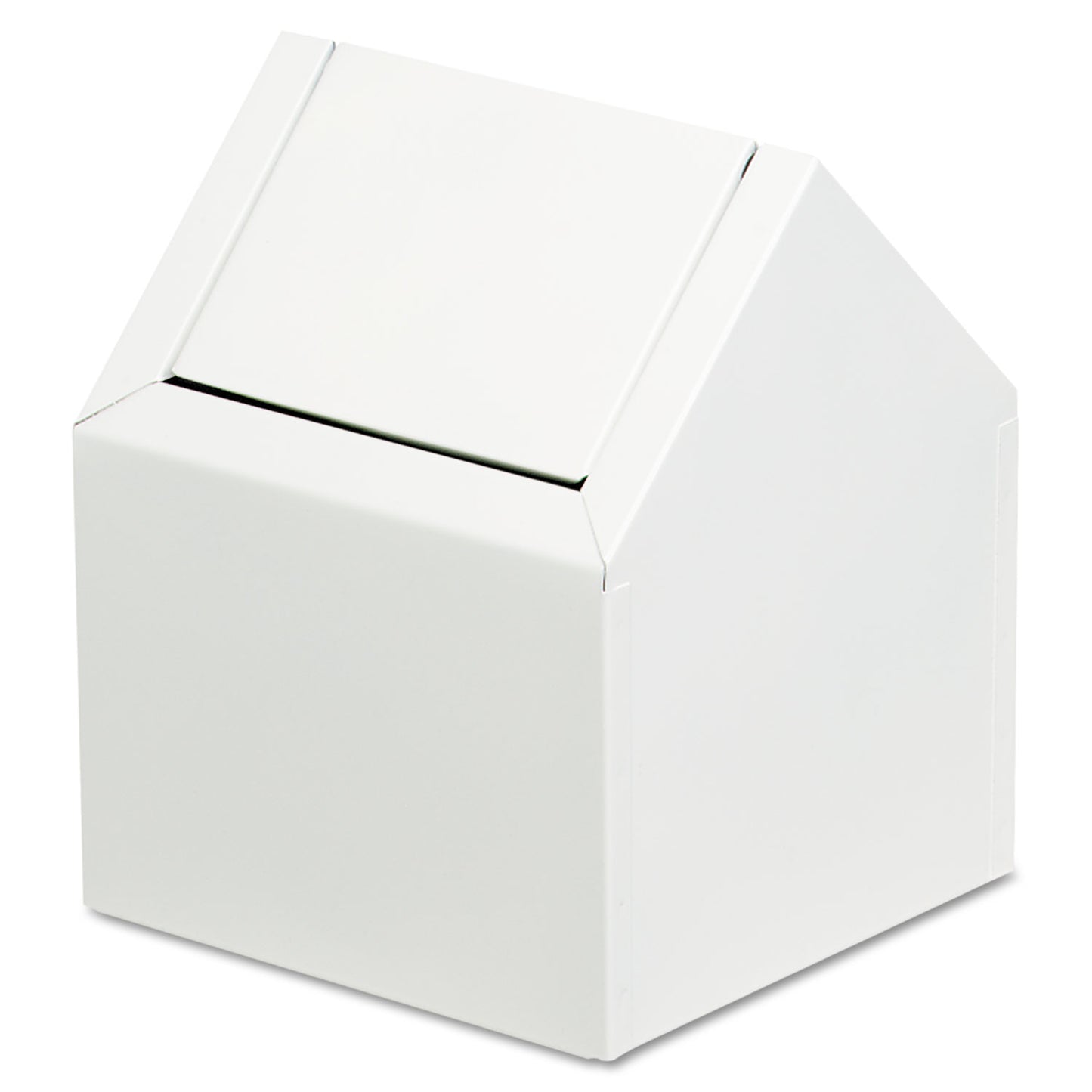 HOS2201 Double Entry, Swing Top Floor Receptacle, Metal, White
