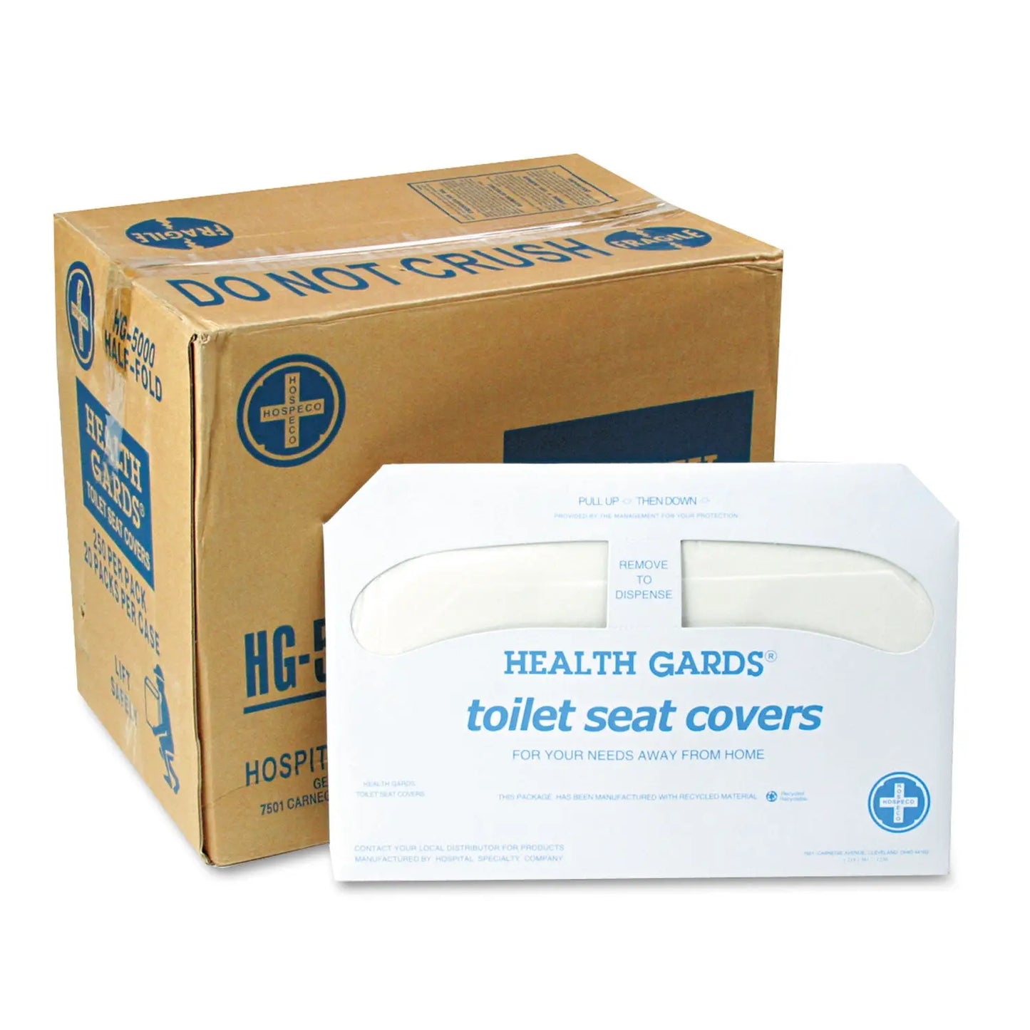 HOSHG5000CT Health Gards Toilet Seat Covers, 14.25 x 16.5, White, 250/Pack, 20 Packs/Carton HOSPECO
