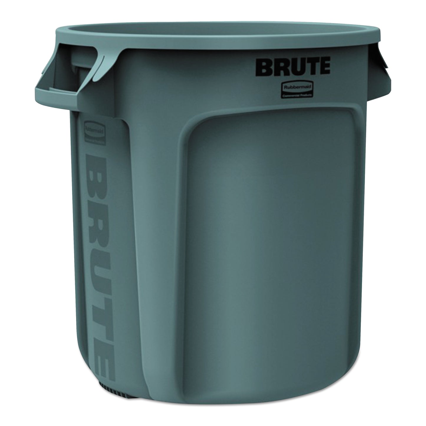 RCP2610GRA Vented Round Brute Container, 10 gal, Plastic, Gray