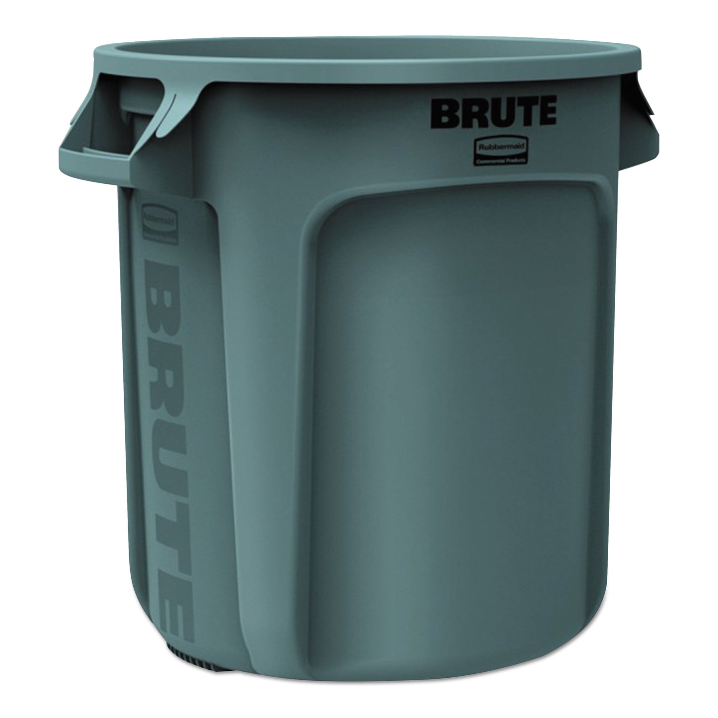 RCP2610GRA Vented Round Brute Container, 10 gal, Plastic, Gray RUBBERMAID COMMERCIAL PROD.
