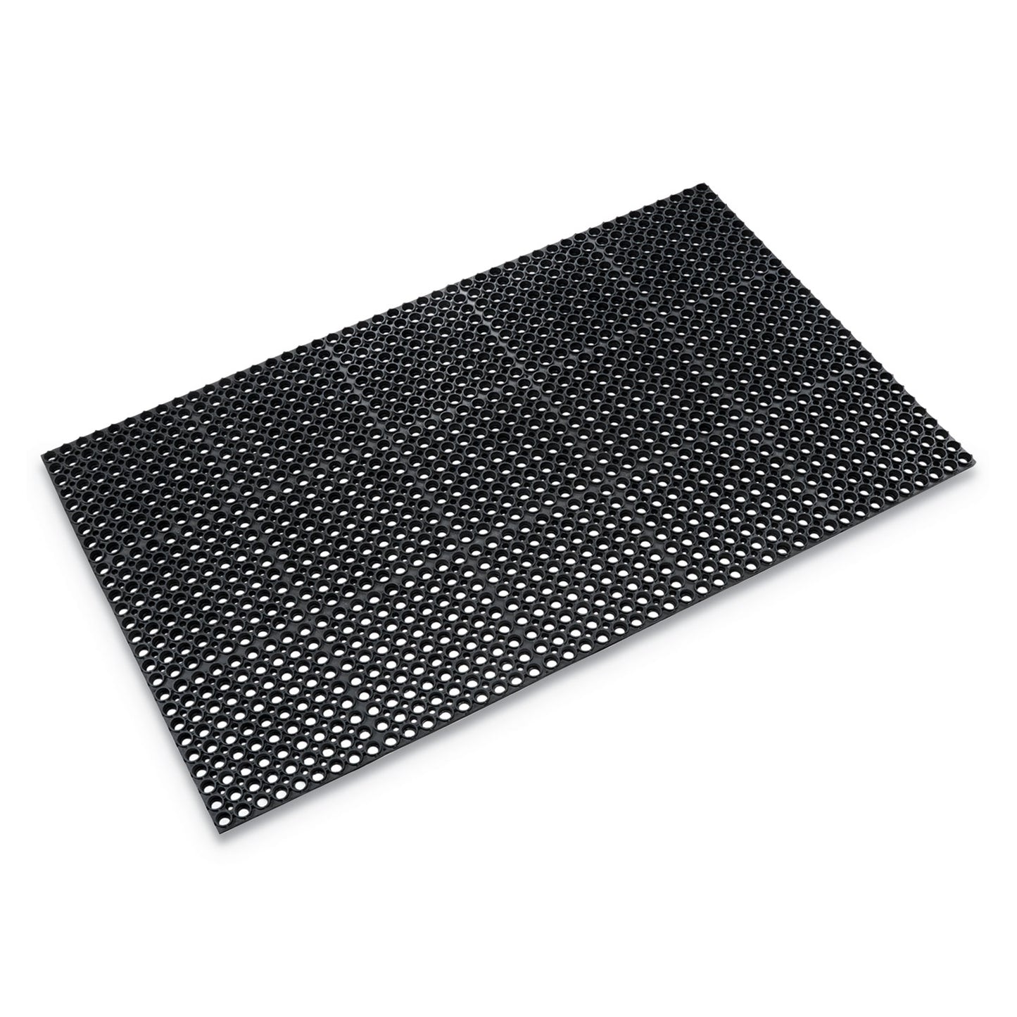 CWNWSTF35BK Safewalk Heavy-Duty Anti-Fatigue Drainage Mat, 0.88" Thick, 36" x 60", Black Raised Rib Perforated Surface