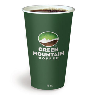 GMT93768 Paper Hot Cups, 16 oz, Green Mountain Design, 1,000/Carton GREEN MOUNTAIN COFFEE ROASTERS