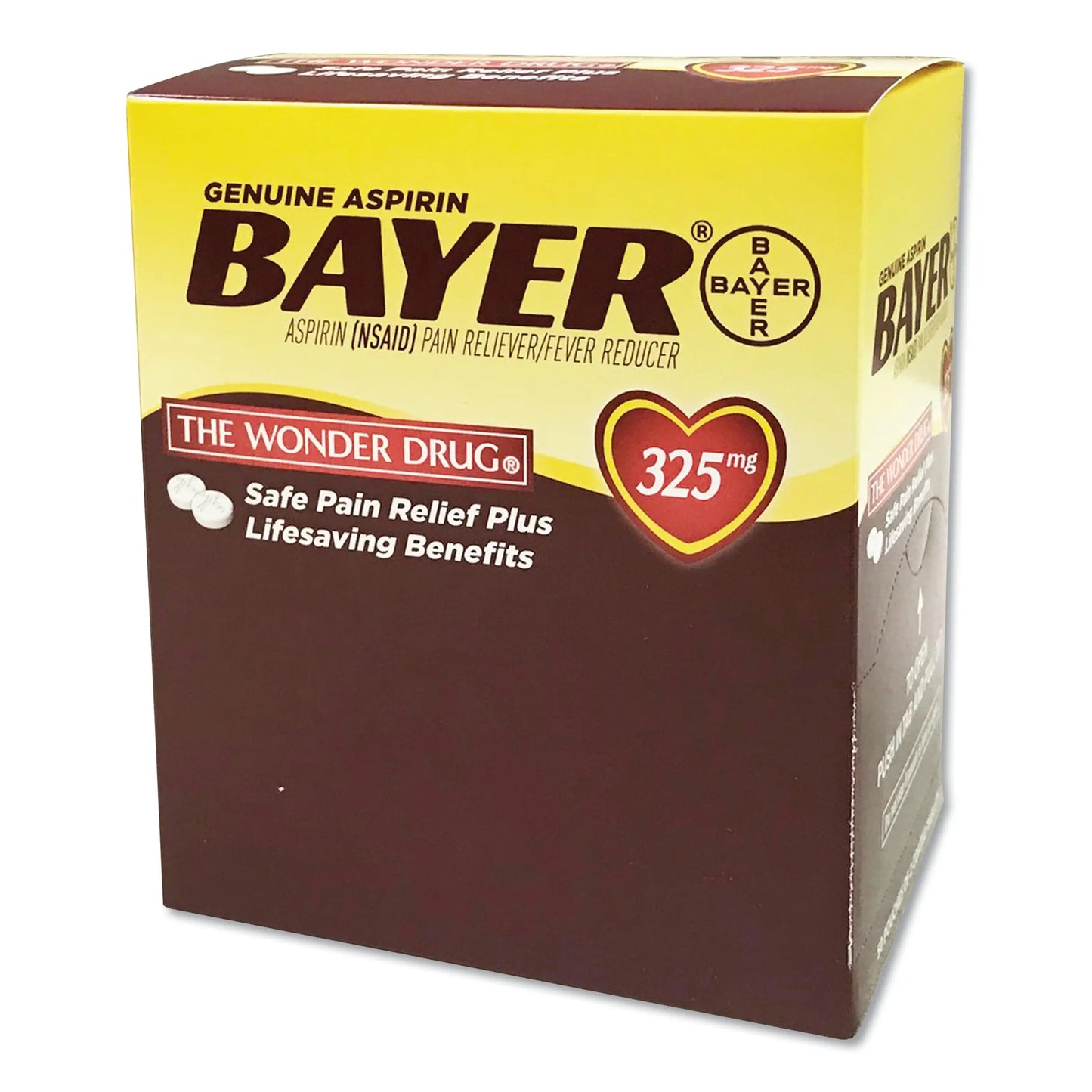 PFYBXBG50 Aspirin Tablets, Two-Pack, 50 Packs/box BAYER