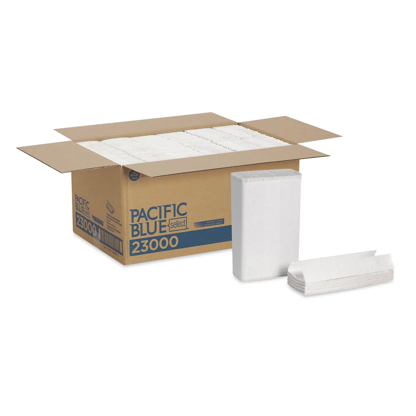 GPC23000 Pacific Blue Select C-Fold Paper Towels, 2-Ply, 10.1 x 12.7, White, 120/Pack, 12 Packs/Carton Georgia Pacific Professional