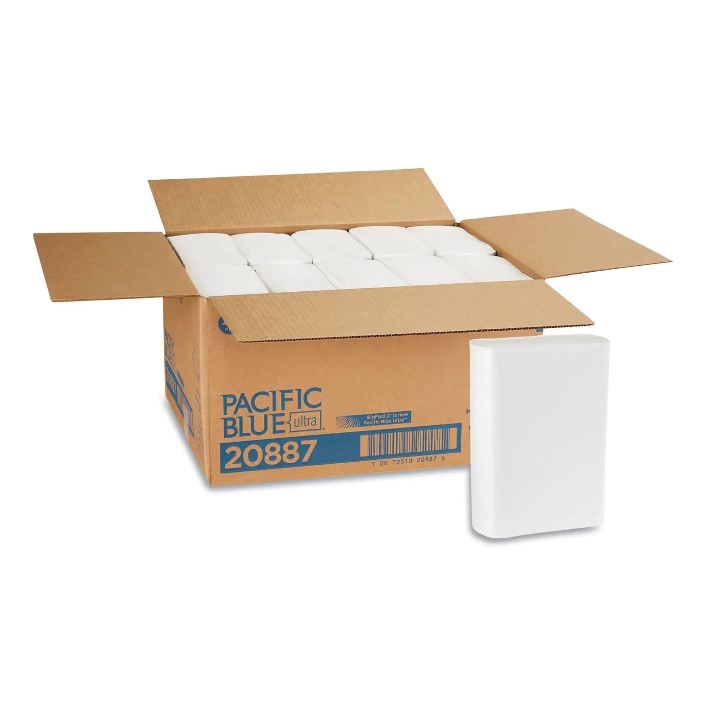 GPC20887 Pacific Blue Ultra Folded Paper Towels, 1-Ply, 10.2 x 10.8, White, 220/Pack, 10 Packs/Carton Georgia Pacific Professional